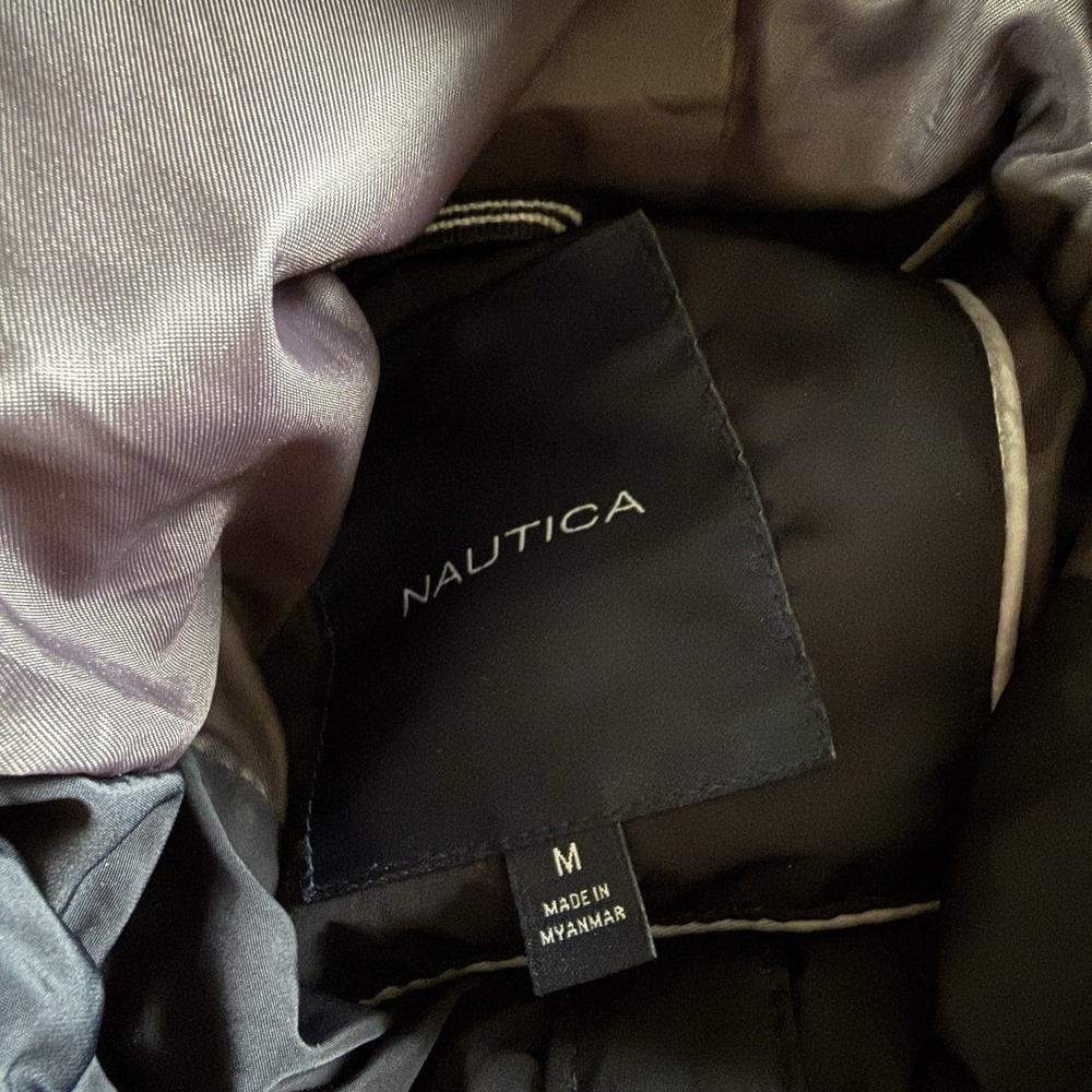 Nautica Insulated Winter Jacket Coat Mens M Navy Full Zip Minimal Utility Winter - Picture 5 of 10